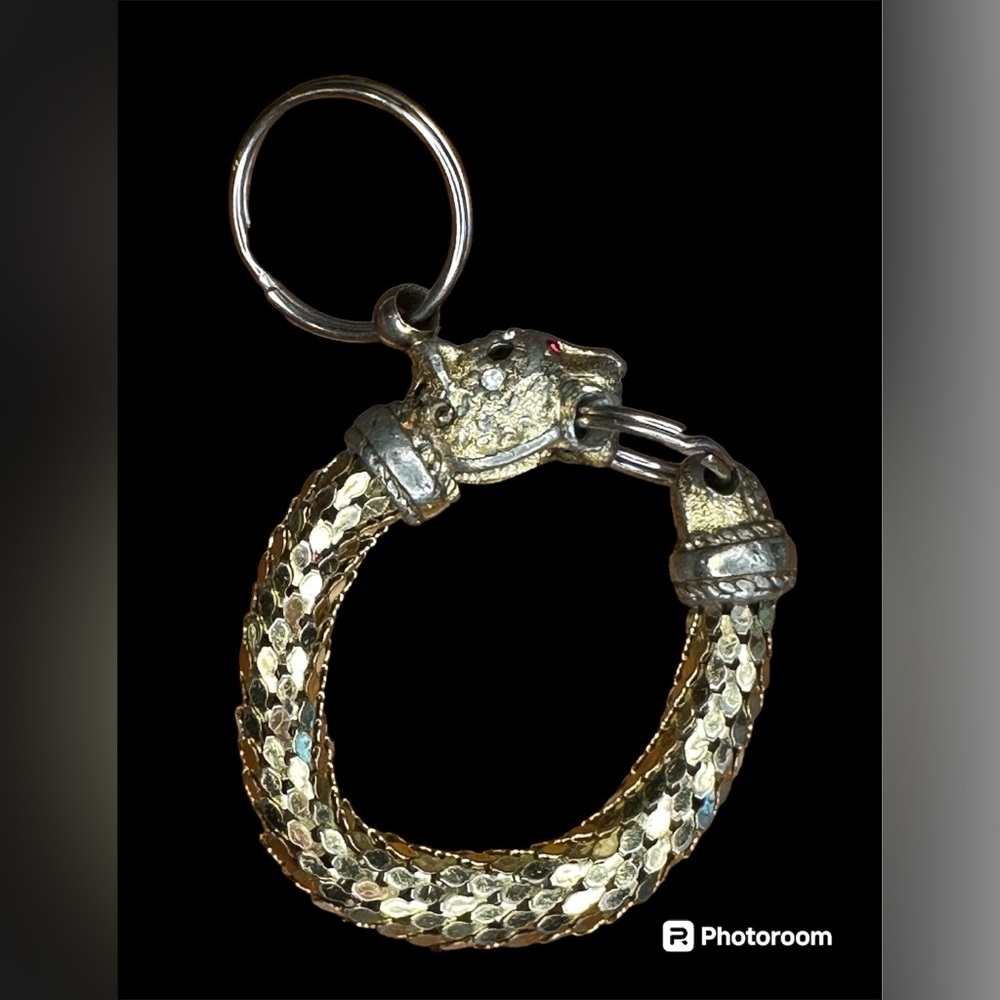 Fabulous Vintage Leopard / Cheetah and Mesh Keychain - Picture 4 of 4